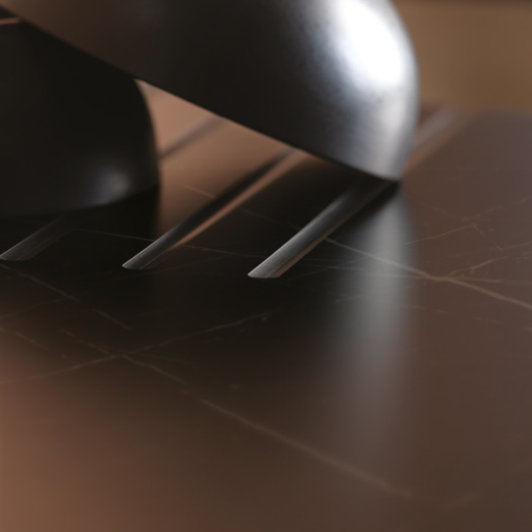 integrated dish drainer in Nero Graphite worktop